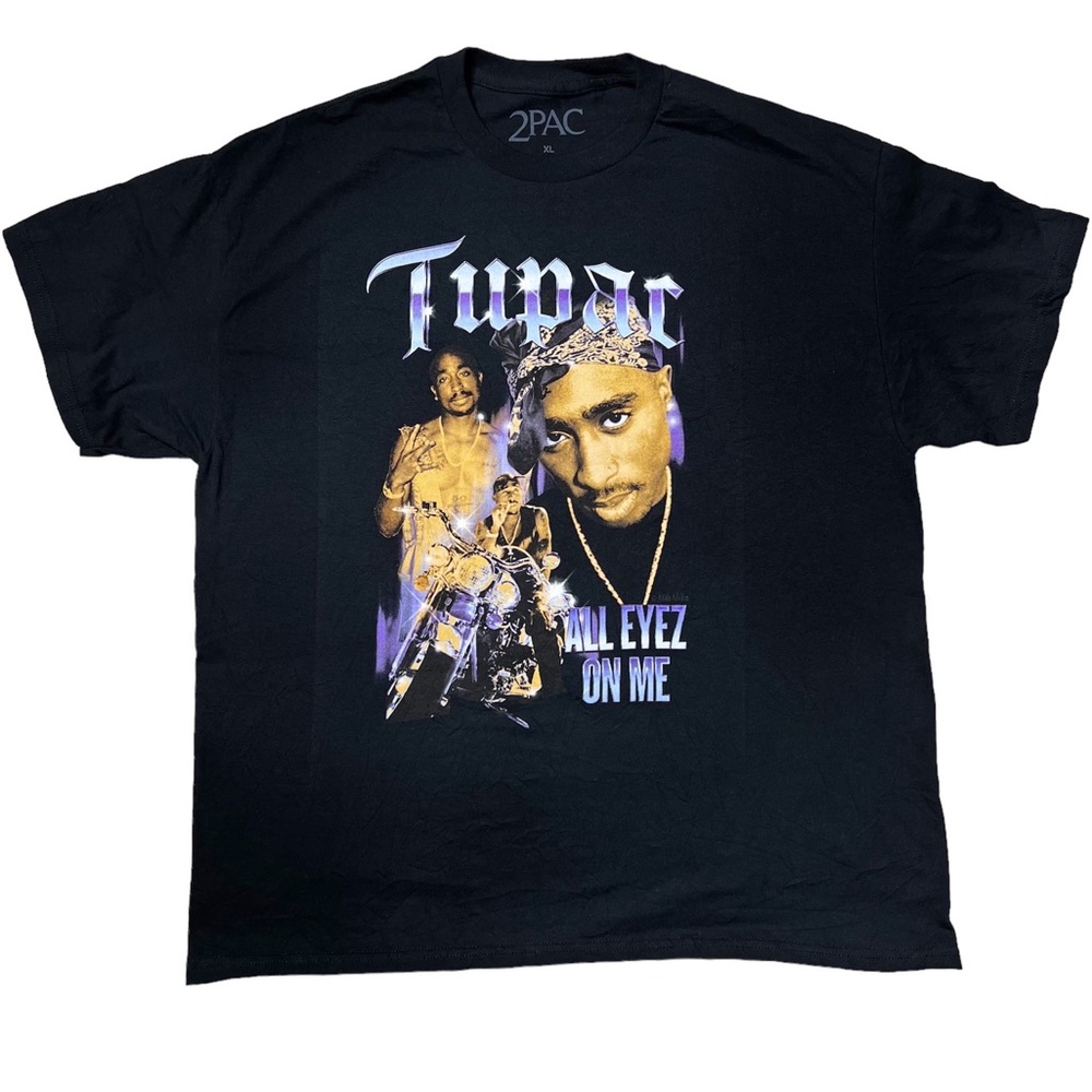 Tupac All Eyez On Me Short Sleeve Graphic T-Shirt in Black Unisex Sz XL